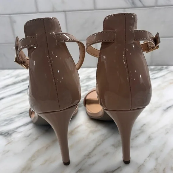 𝅺NEW! Material Girl Blaire Two-Piece Dress Sandals Nude Heels Various Sizes - Picture 4 of 8